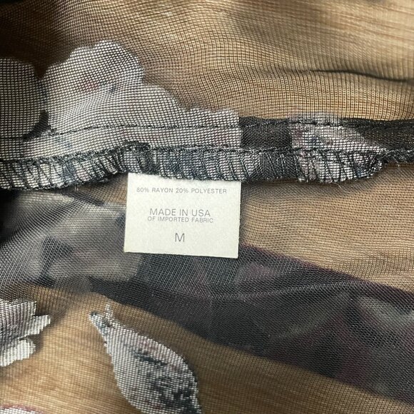 THREE EIGHTY TWO VELVET BURNOUT DRESS SEMI SHEER FLORAL GOTH ROMANTIC SIZE M - Picture 7 of 11